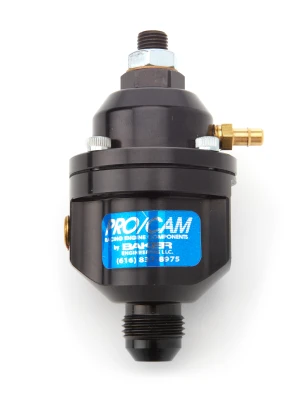 Fuel Pressure Regulator, Adjustable, 3-11 PSI, 8 AN Female O-Ring Inlet, 8 AN Female O-Ring Return, 1/8 in NPT Port, Aluminum, Black Anodized, Gas / E85, Each. - PRC9250