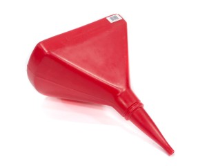 Fuel Funnel-D shaped-Red-Plastic-14 in -10 in opening