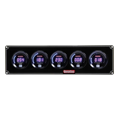 Gauge Panel Assembly, Digital, Oil Pressure / Water Temperature / Oil Temperature / Fuel Pressure / Water Pressure, Black Face, Kit. - QCP-67-5036