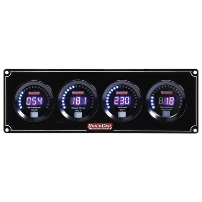 Gauge Panel Assembly, Digital, Oil Pressure / Water Temperature / Oil Temperature / Tachometer, Black Face, Kit. - QCP-67-3041