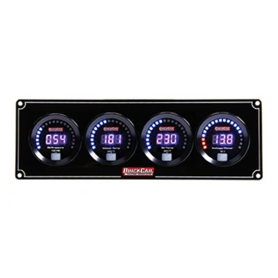 Gauge Panel Assembly, Digital, Oil Pressure / Water Temperature / Oil Temperature / Voltmeter, Black Face, Kit. - QCP-67-4027