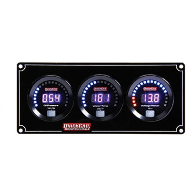 Gauge Panel Assembly, Digital, Oil Pressure / Water Temperature / Voltmeter, Black Face, Kit. - QCP-67-3017