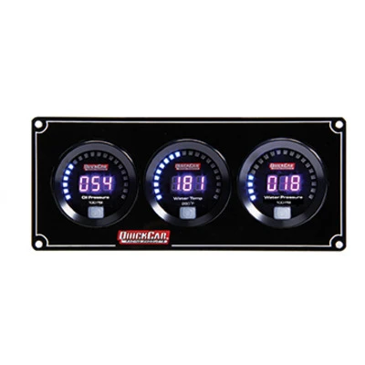 Gauge Panel Assembly, Digital, Oil Pressure / Water Temperature / Water Pressure, Black Face, Kit. - QCP-67-3016
