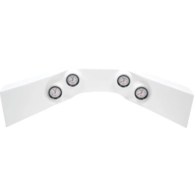 Gauge Panel Assembly, Extreme, Fuel Pressure / Oil Pressure / Oil Temperature / Water Temperature, 2-5/8 in Diameter, White Face, Warning Light, Fiberglass, White, Kit. - QCP-61-7024