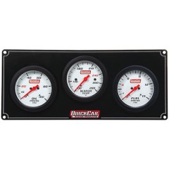 Gauge Panel Assembly, Extreme, Fuel Pressure / Oil Pressure / Water Temperature, 2-5/8 in Diameter, White Face, Warning Light, Kit