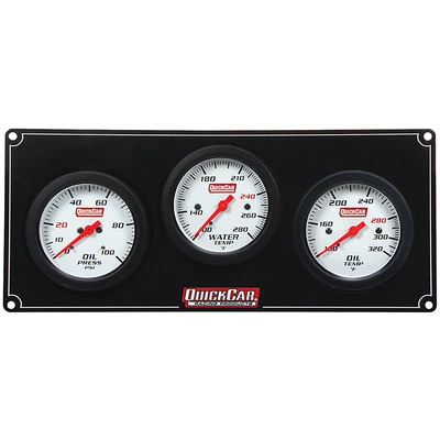 Gauge Panel Assembly, Extreme, Oil Pressure / Oil Temperature / Water Temperature, White Face, Warning Light, Kit - QCP-61-7011