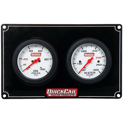 Gauge Panel Assembly, Extreme, Oil Pressure / Water Temperature, 2-5/8 in Diameter, White Face, Warning Light, Kit - QCP-61-7001