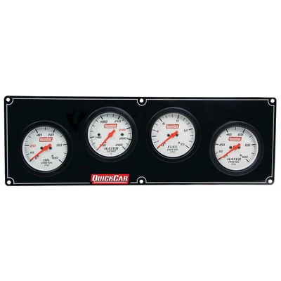 Gauge Panel Assembly, Extreme, Oil Pressure / Water Temperature / Fuel Pressure / Water Pressure, 2-5/8 in Diameter, White Face, Kit. - QCP-61-7026