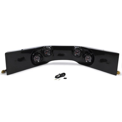 Gauge Panel Assembly, Redline, Fuel Pressure / Oil Pressure / Oil Temperature / Water Temperature, Carbon Fiber Panel, 2-5/8 in Diameter, Black Face, Kit. - QCP-69-9751