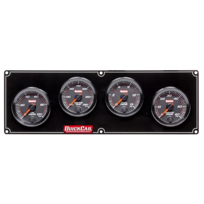 Gauge Panel Assembly, Redline, Fuel Pressure / Oil Pressure / Water Temperature / Water Pressure, 2-5/8 in Diameter, Black Face, Kit. - QCP-69-4026