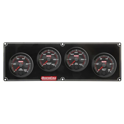 Gauge Panel Assembly, Redline, Oil Pressure / Oil Temperature / Volt / Water Temperature, 2-5/8 in Diameter, Black Face, Kit. - QCP-69-4027