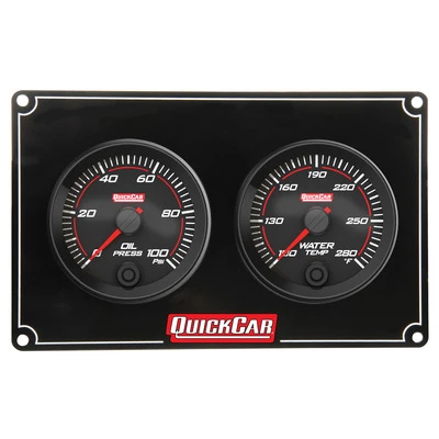 Gauge Panel Assembly, Redline, Oil Pressure / Water Temperature, 2-5/8 in Diameter, Black Face, Kit. - QCP-69-2001