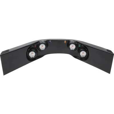 Gauge Panel Assembly, Standard, Fuel Pressure / Oil Pressure / Oil Temperature / Water Temperature, 2-5/8 in Diameter, Silver Face, Warning Light, Fiberglass, Black, Kit. - QCP-61-6724