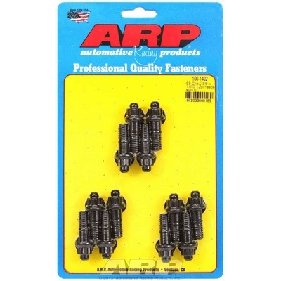 Header Stud, 3/8 in Diameter, 1.67 in Long, 12 Point Nuts, Chromoly, Black Oxide, Small Block Chevy, Set of 12. - ARP100-1402