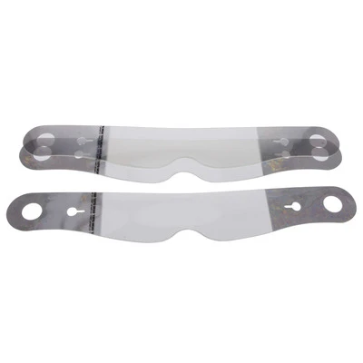 Helmet Shield Tear Off, Xstack 10, 2 mm Thick, 11-1/2 in Center to Center, Nose Notch, Plastic, Clear, Simpson Helmets, Set of 30 - ROP10204C