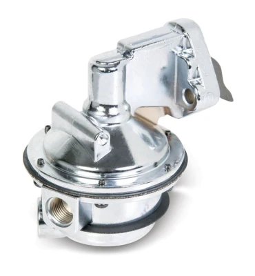 Fuel Pump, Mechanical, 170 gph, 8 psi, 8 AN Female O-Ring Inlet / Outlet, Aluminum, Polished, Gas, Small Block Chevy, Each - HOL12-327-20
