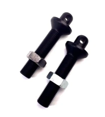 Hood Pin, Shoulder, 0.5 in OD x 3 in Long Jam Nuts Included, Aluminum, Black Anodized, Pair - PPM64-209B