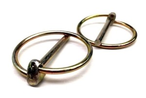 Hood Pin Clip, Torsion, 0.25 in OD, Steel, Zinc Plated, Pair