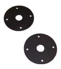 Scuff Plates, Hood Pin, 2.5 in OD, .5 in ID, Black Anodized, Aluminum, Pair