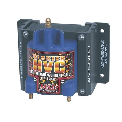 Ignition Coil, Blaster HVC, E-Core, 0.020 ohm, Male HEI, 42000V, Blue, Each - MSD8252
