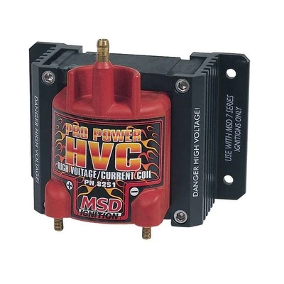 Ignition Coil, Blaster Pro Power HVC, E-Core, 0.040 ohm, Male HEI, 45000V, Red, Each 7/8/10 series - MSD8251
