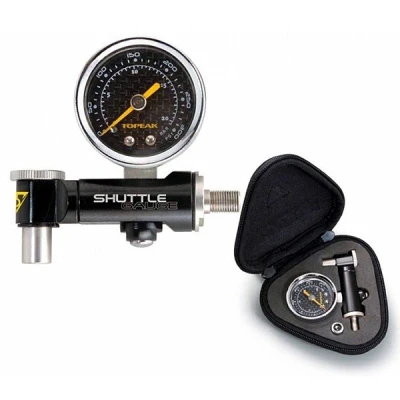Topeak Shuttle Gauge With Hard Shell Bag, ANALOG gauge, use measurement gauge 300 psi - PPMS7791-147