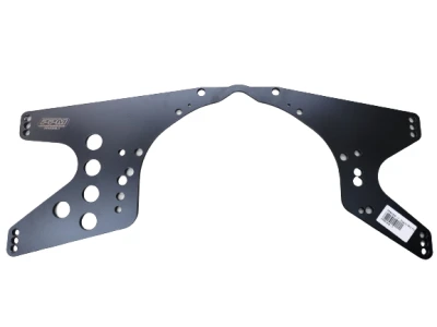 Longhorn 1in. Raised Mid Plate, Chevy and Ford Bolt Pattern, 1/2in. Adjustments, Black, 1/4in. Aluminum, Each. - PPM1316-1