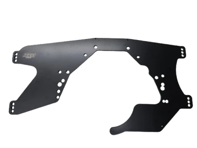 Longhorn (2023) Angled Mid Plate, Chevy and Ford Bolt Pattern, 1/2in. Adjustments, Black, 1/4in. Aluminum, Each. - PPM1317