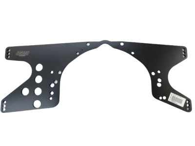Longhorn Mid Plate, Chevy and Ford Bolt Pattern, 1/2in. Adjustments, Black, 1/4in. Aluminum, Each. - PPM1316