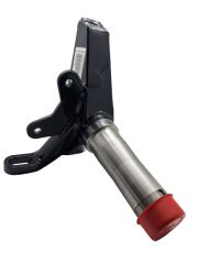 Spindle, Late Model, Longhorn, 3.5/.810, Front Brake Mount, Driver Side, Steel, Black Powder Coated, Chrysler K727, Each