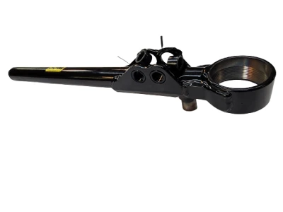 Lower Control Arm, 2 pc, Solid Rod Eye, 19 in, Screw In, Double Drop Shock Mount, 3/4 end, Steel, Powercoated Black - PPM16519-S-DS