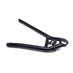 Lower Control Arm, RF,1 pc, Screw In Ball joint, Longhorn, 19-1/8 in, Drop Shock Mount,  Powercoated Black, Steel, 3/4 RH