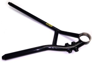 Lower Control Arm, RF,1 pc, Screw In Ball joint, Mastersbilt GEN X, 19-1/8 in, Dbl Drop Shock Mount,  Powercoated Black, Steel, 5/8 RH