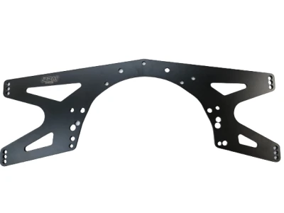 Mastersbilt (1998 & Back), Warrior (1999 & Back), Bullitt, DirtWorks, Pierce Mid Plate, 5/8in. Offset, Chevy and Ford Bolt Pattern, 1/2in. Adjustments, Black, 1/4in. Aluminum, Each. - PPM1320