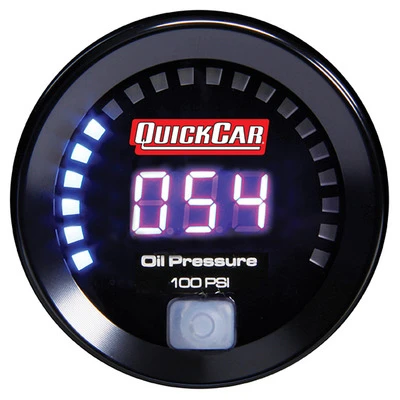 Oil Pressure Gauge, 0-100 psi, Electric, Digital, 2-1/16 in Diameter, Black Face, Each. - QCP-67-003