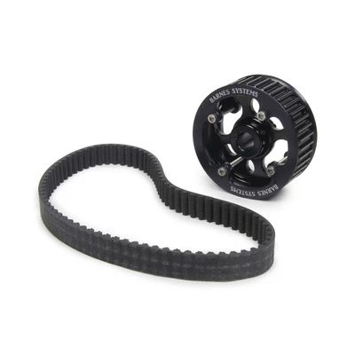 Oil Pump Pulley, HTD, 40-Tooth, 1-1/2 in Wide, 5/8 in Shaft, Belt Included, Aluminum, Black Anodized, Each - BAR8937-HTD