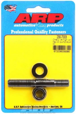 Oil Pump Stud, Hex Nuts, Chromoly, Black Oxide, High Volume Pumps, Chevy V8, Each. - ARP230-7003