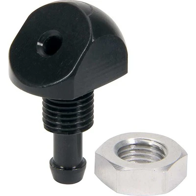 Overflow Nozzle, 1/4 barb, Alum, Black, Each - PPM0624