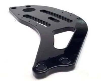 Panhard Frame Plate, Double Slot, Aluminum, Black Powdercoated, Each - PPM4001B