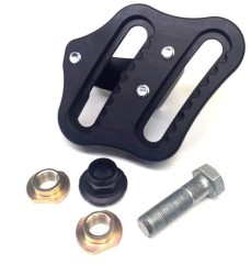 Panhard Mount, Climber, 2 in x 2 in,Double Radius, Center & Inside Mount, Aluminum, Black Anodized, Kit