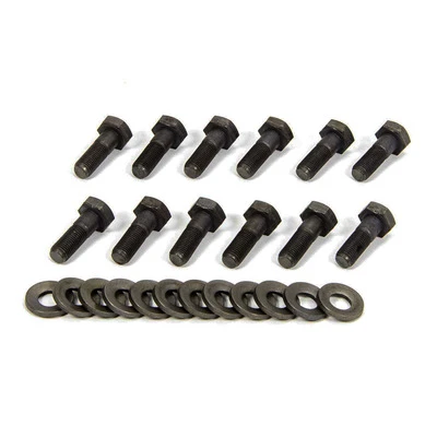 Quick Change Ring Gear Bolt Kit, 3/8-24in. Right Hand Thread, 1.125in. Long, 12 Point Head, Steel, Black Oxide, Set of 12. - WIN7868