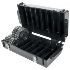 Quick Change Gear Set Storage Case, 8 Gear Set Capacity, Plastic, Black, Each, 15.5 in x 8 in x 5 in