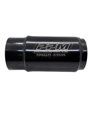 Muffler, 3.5 in Center Inlet, 3.5 in Center Outlet, 4 in Diameter Body, 8 in Long, Steel, Black Paint, Each - PPM617-83535