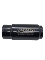 Muffler, 3 in Center Inlet, 3 in Center Outlet, 3.5 in Diameter Body, 8 in Long, Steel, Black Paint, Each