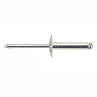 Rivets, 3/16 in, 1/2 in  OD Head, 5/8 in - 3/4 in Extra Long Grip, Mill Finish, 250/box - PPMALS-612