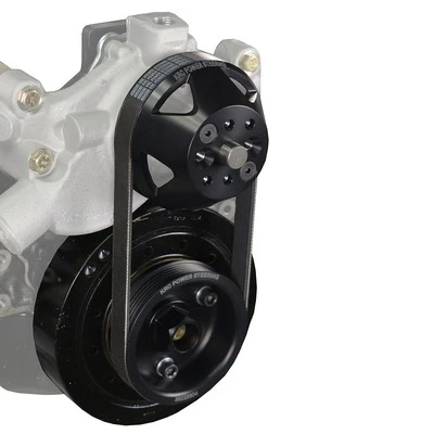 Economy Single Belt Water Pump Pulley Front Drive Serpentine Kit without tensioner. Includes Crank Pulley, Tapered Water Pump Pulley, Belt & Spare Belt. - KRC16225604