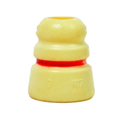 Bump Stop, COT Series, Tree, 2 in OD, 2.27 in Tall, Shock Mount, Soft, Red Stripe, Rubber, White, Each - PPMS-3018-27