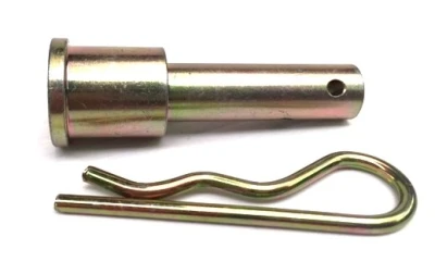 Shock Pin With Shoulder 2-1/2in. Long Shaft, 1/2in. Diameter., 3/4in. Shoulder, Includes Retaing Cotter Pin, Zinc Finish, Steel, Each. - PPM2700