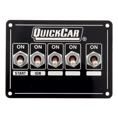 Switch Panel, Extreme, Dash Mount, 4.125 x 3 in, 3 Toggles / 1 Momentary Toggle / 1 Crossover, Black, Each - QCP-50-7711