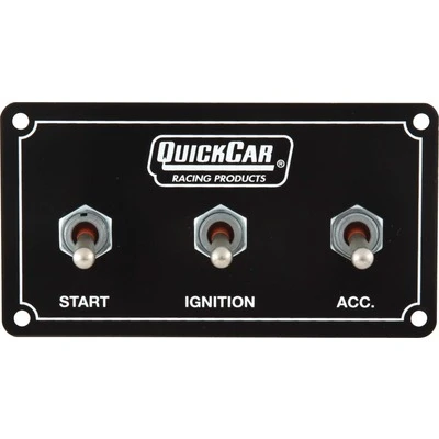 Switch Panel, Extreme, Dash Mount, 4.625 x 2.5 in, 2 Toggles / 1 Momentary Toggle, Black, Each - QCP-50-720